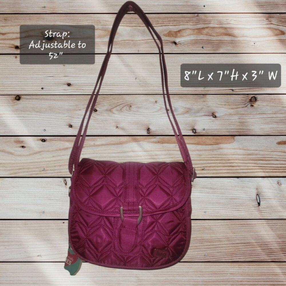 LUG Mini Crossbody - Swing/Orchid - Magenta Dark Pink - Adjustable Strap - RFID